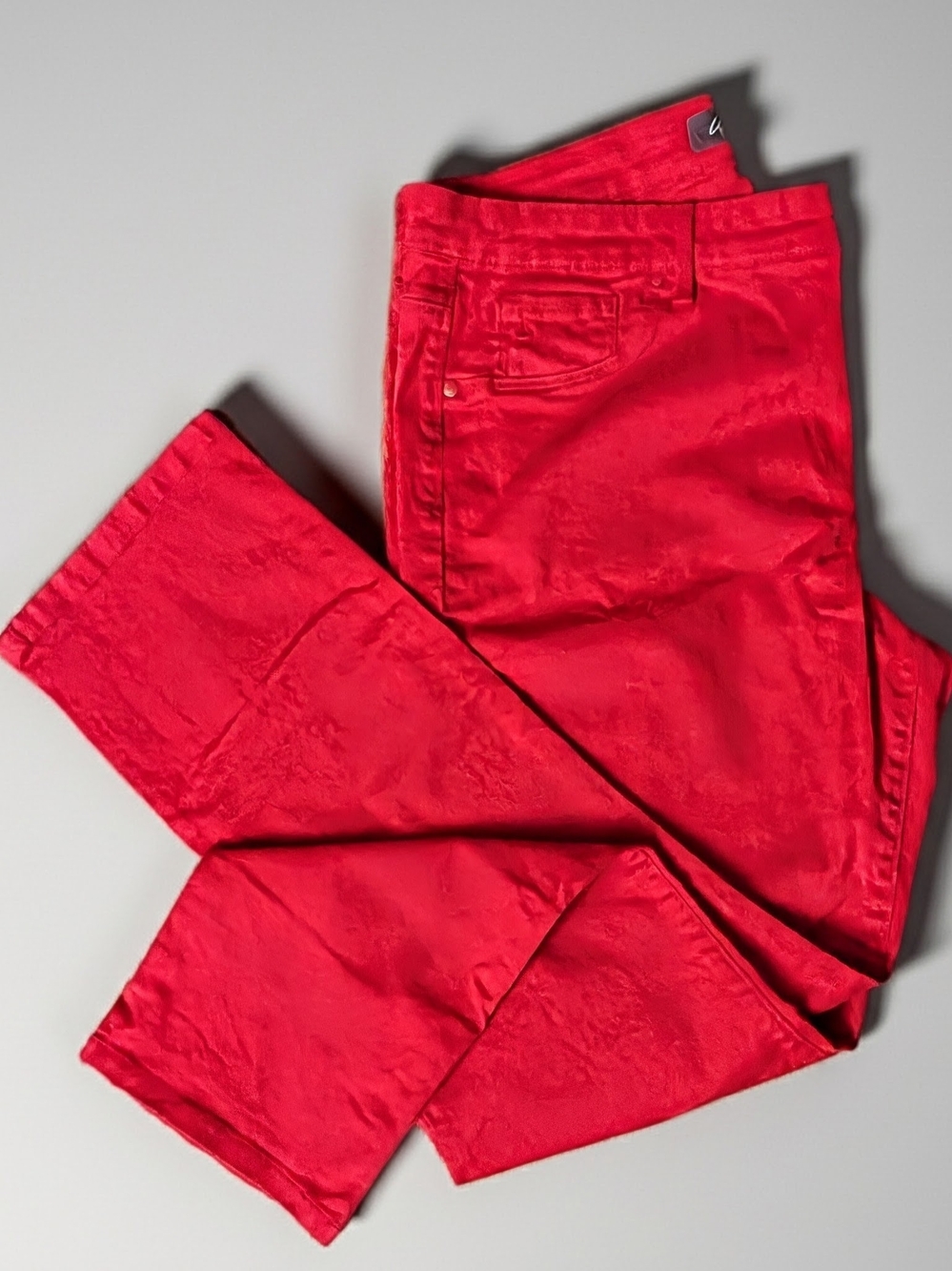 Gloria Vanderbilt Sadie Slim Pants Red Size 14 Short 14MS EUC Pristine Stretch